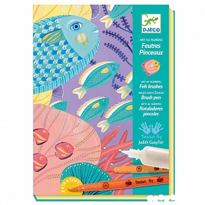 Набор для творчества с фломастерами и краской - Под водой (Djeco, 08647k)